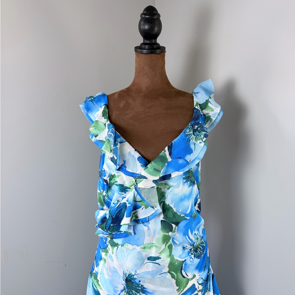 NWT Alex Marie Blue Floral High Low Dress - Picture 6 of 12